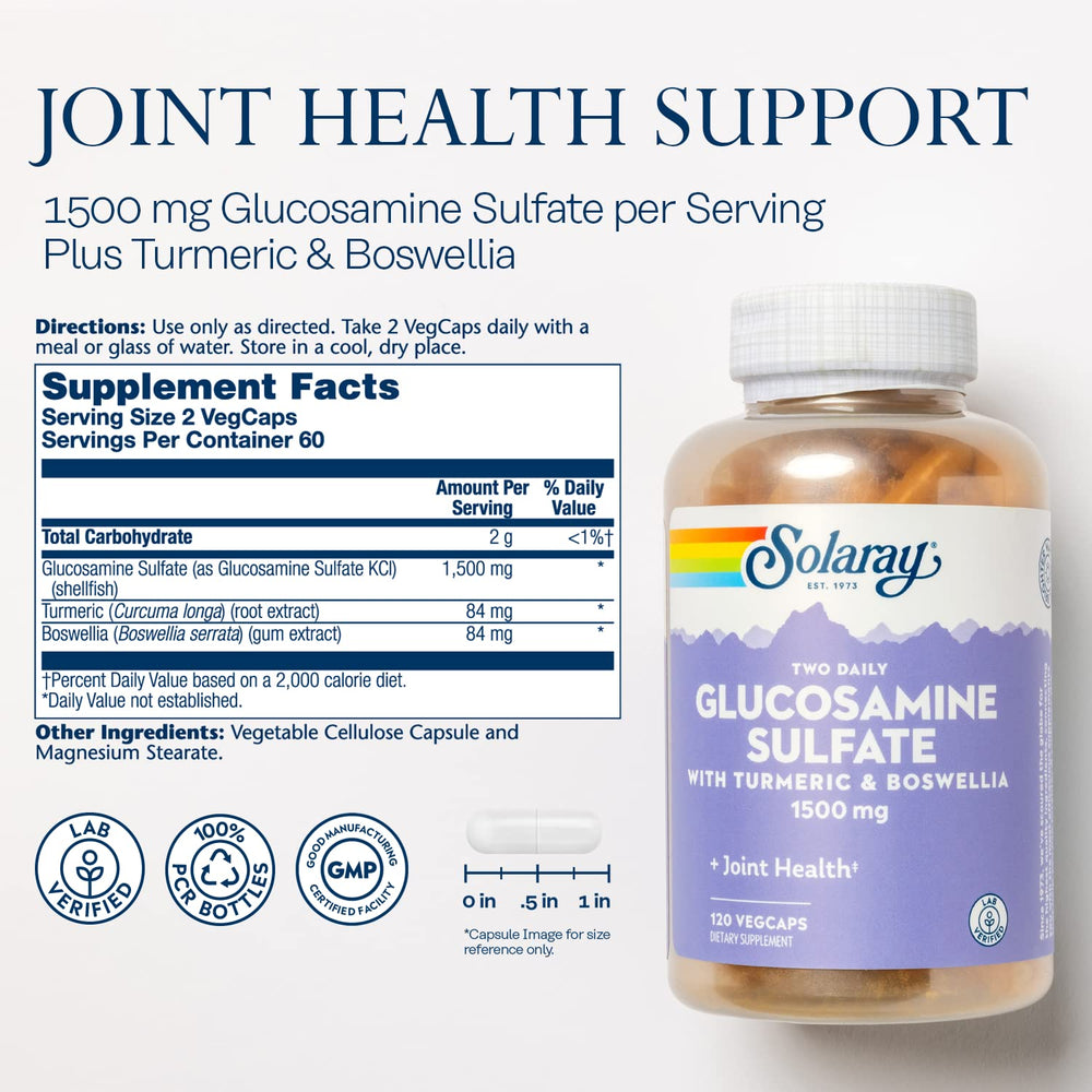 SOLARAY Glucosamine Sulfate 1500 mg packaging