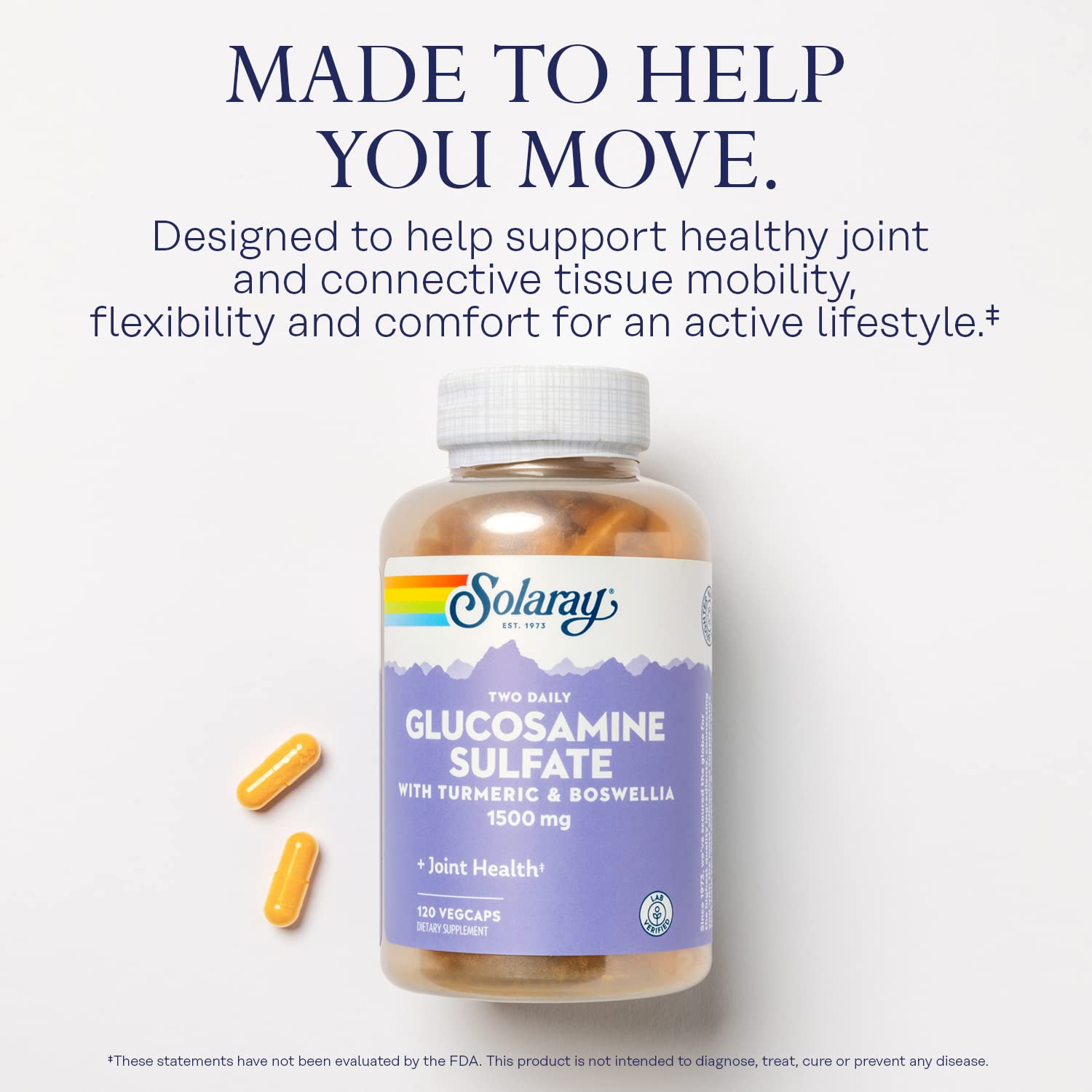 Glucosamine 1500 mg tablets close-up