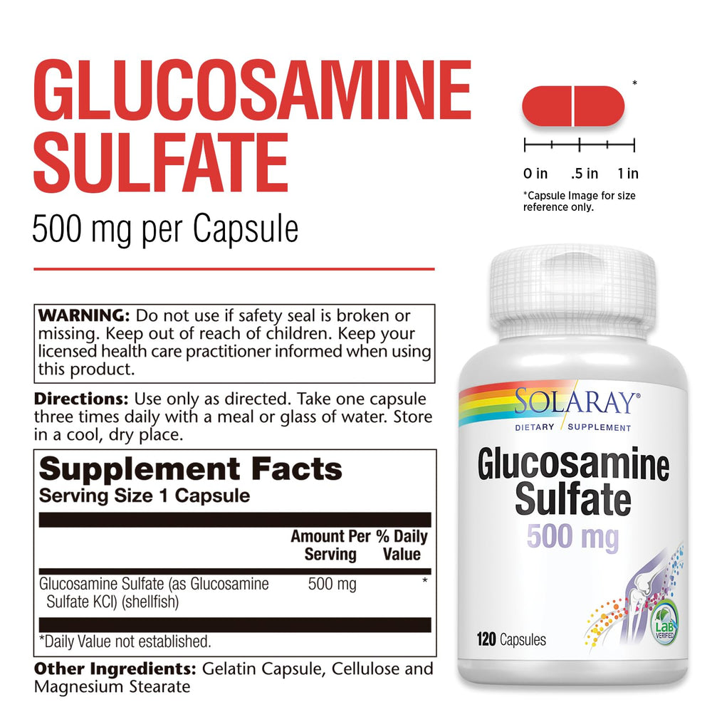 SOLARAY Glucosamine Sulfate product label