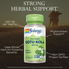 Gotu Kola capsules (450 mg) in bottle