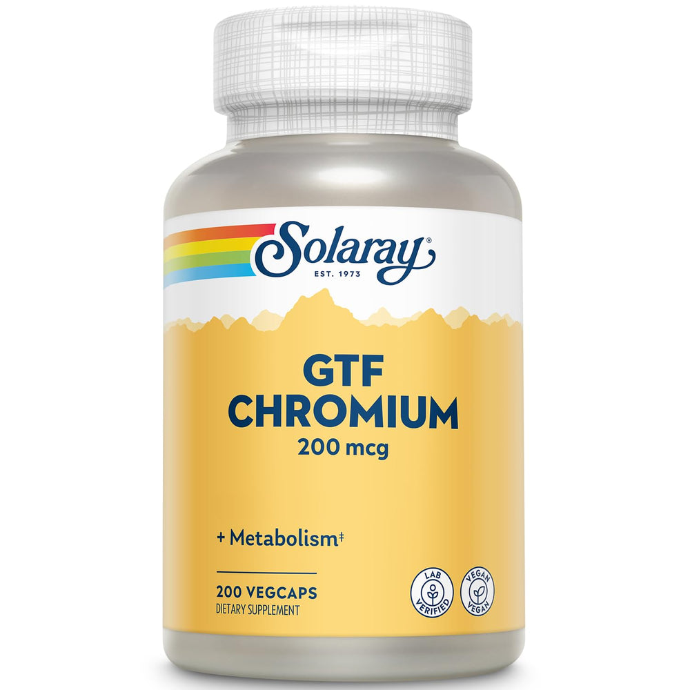 Solaray GTF Chromium 200mcg bottle front label