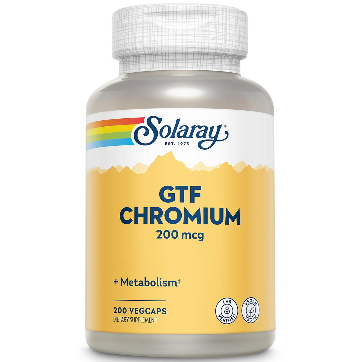 Solaray GTF Chromium 200mcg bottle front label