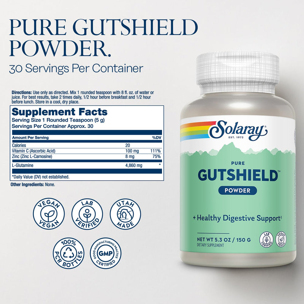 Close-up of Gutshield Powder label