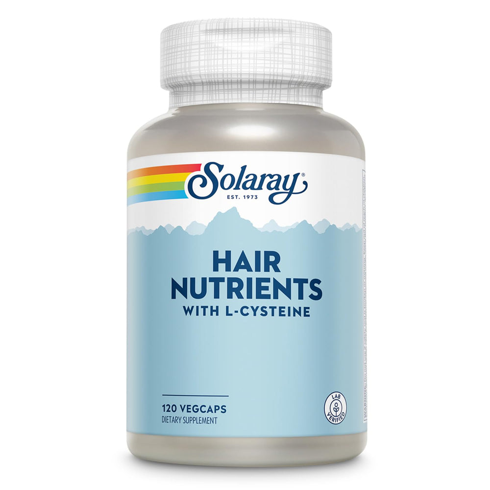 SOLARAY Hair Nutrients bottle label with L-Cysteine and Biotin