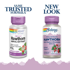SOLARAY Hawthorn Extract 600 mg supplement bottle with 30-count packaging