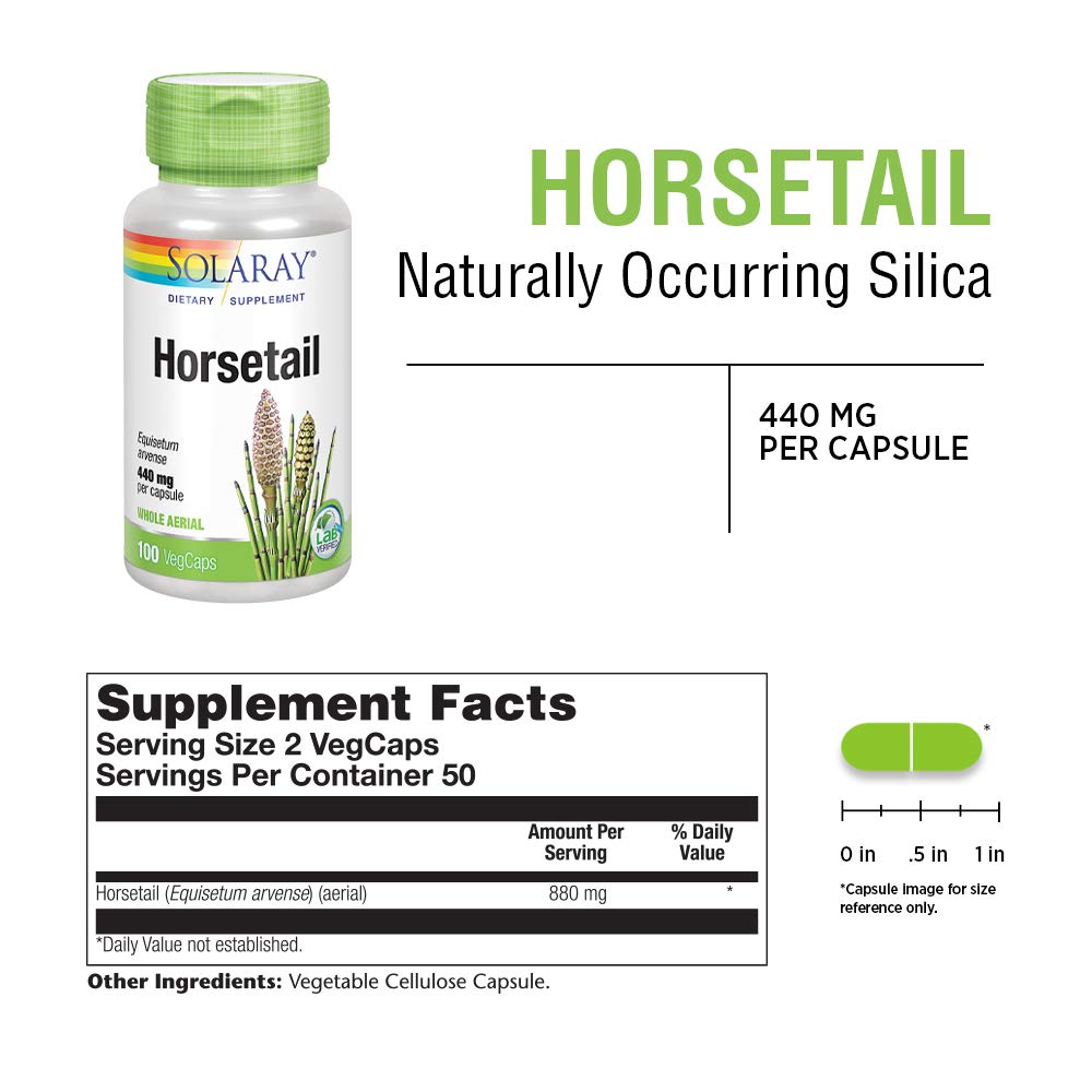Horsetail silica capsules on white background