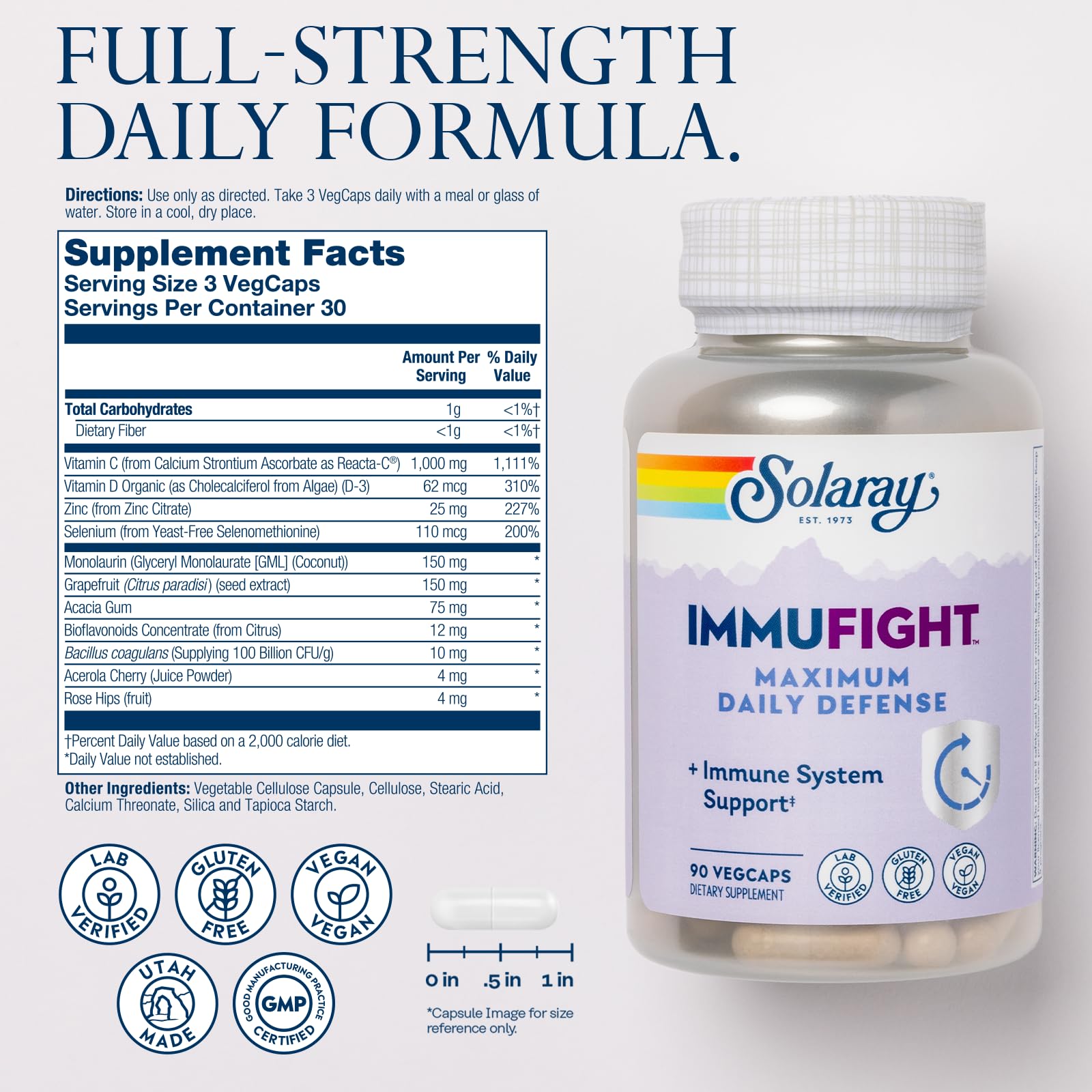 Close-up of Immufight vegan capsules