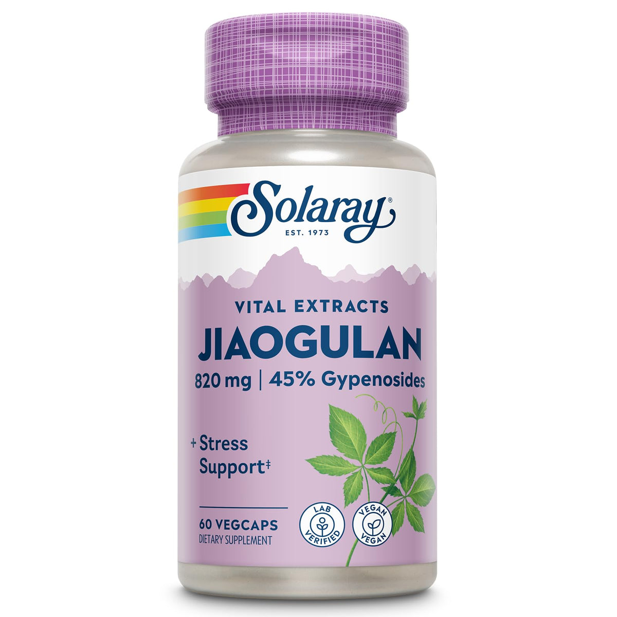 SOLARAY Jiaogulan Root and Rhizome Extract bottle and label