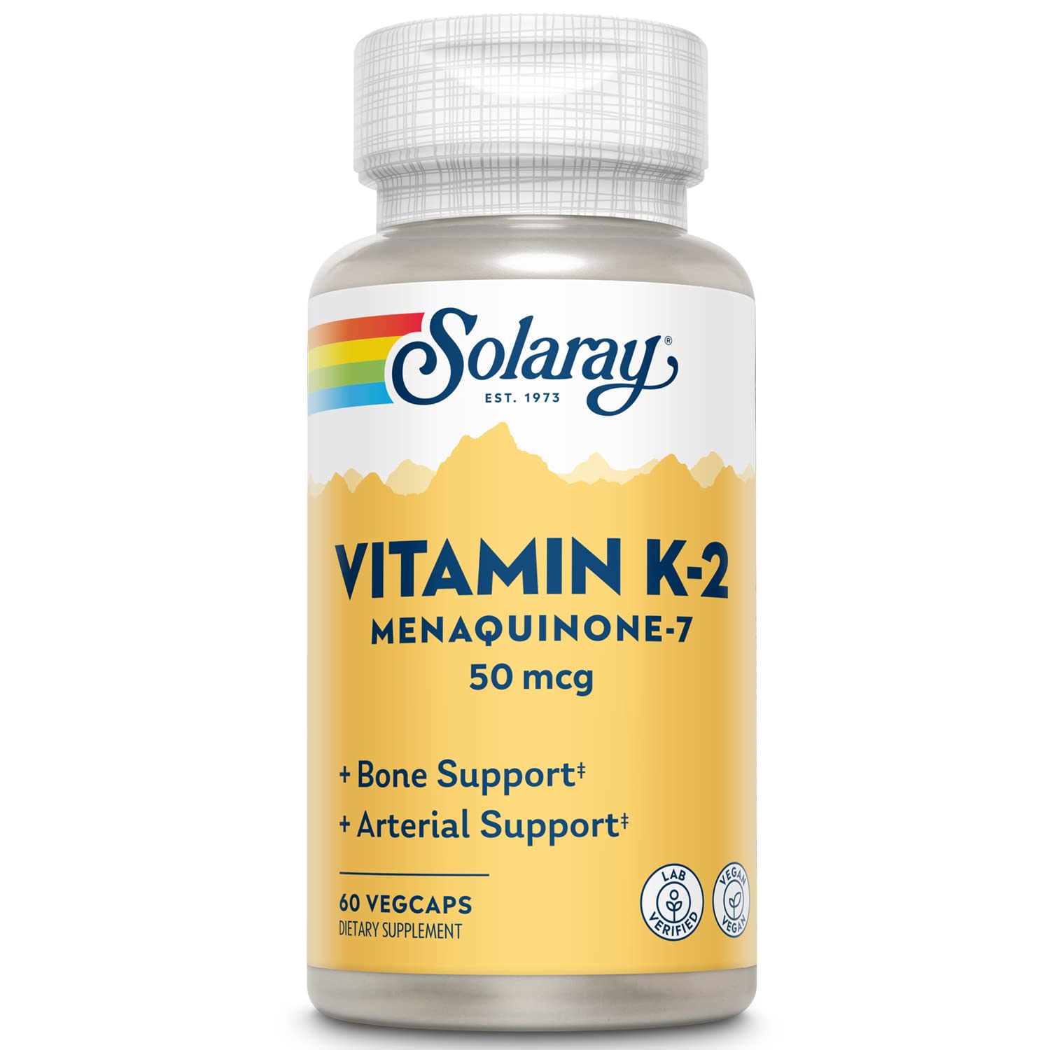 SOLARAY K-2 Mk-7 50 Mcg VCapsules bottle - image 1
