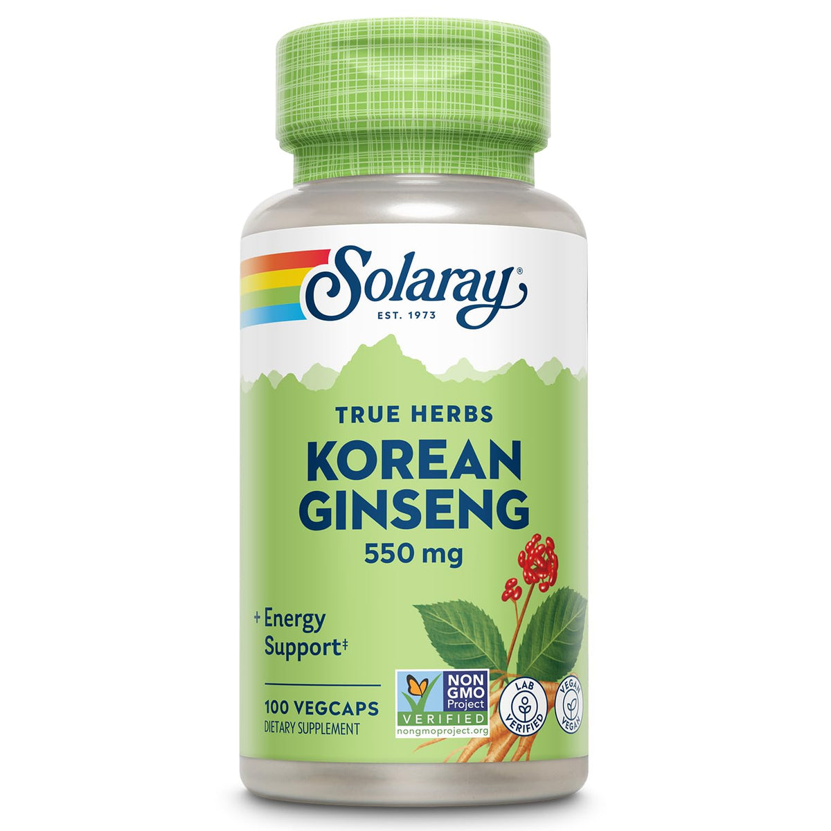 SOLARAY Korean Ginseng 550 mg bottle front view