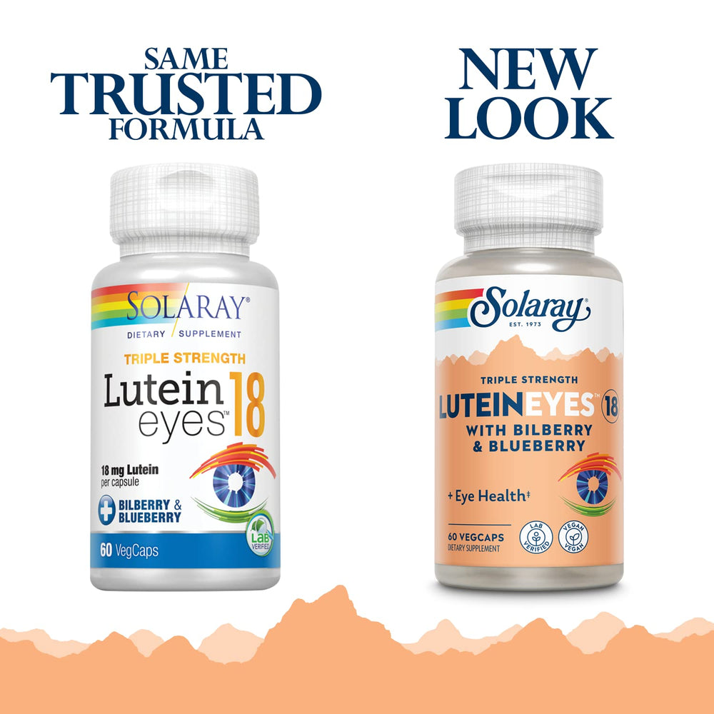 SOLARAY Lutein Eyes label showing 18 mg