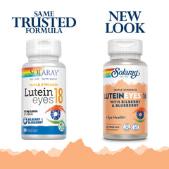 SOLARAY Lutein Eyes label showing 18 mg