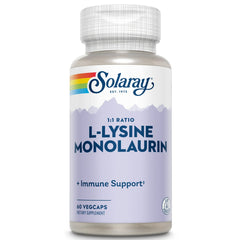 SOLARAY L-Lysine Monolaurin Immune Support bottle – front view