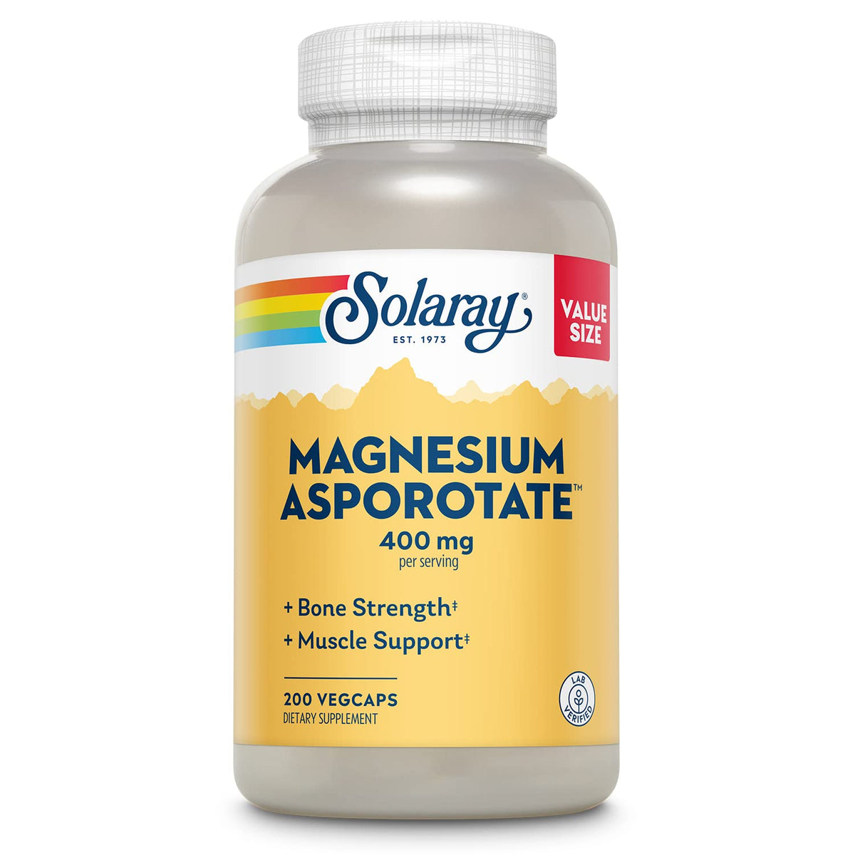 Bottle of Solaray Magnesium Asporotate 400 mg VegCaps