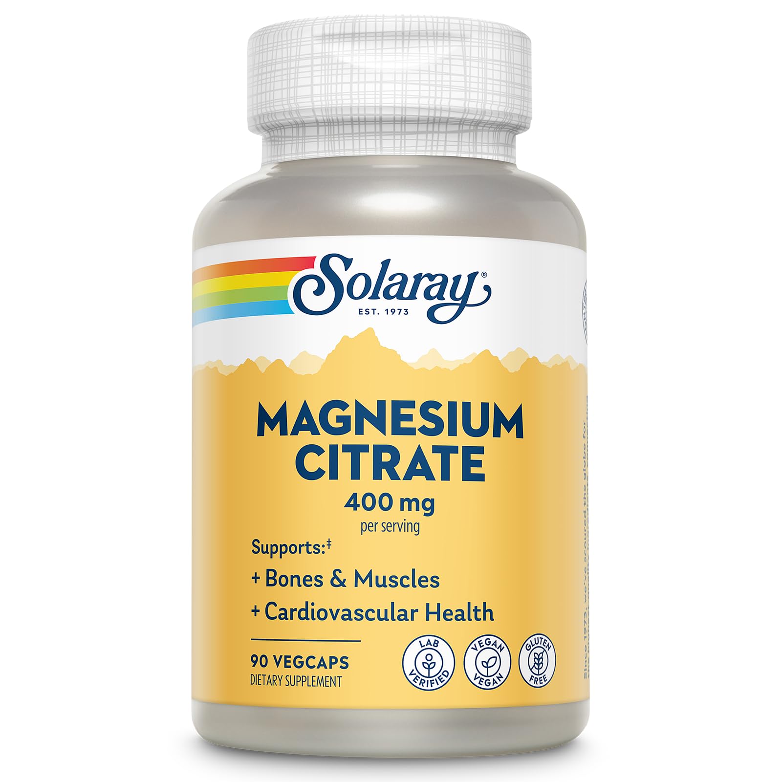 SOLARAY Magnesium Citrate 400mg bottle label