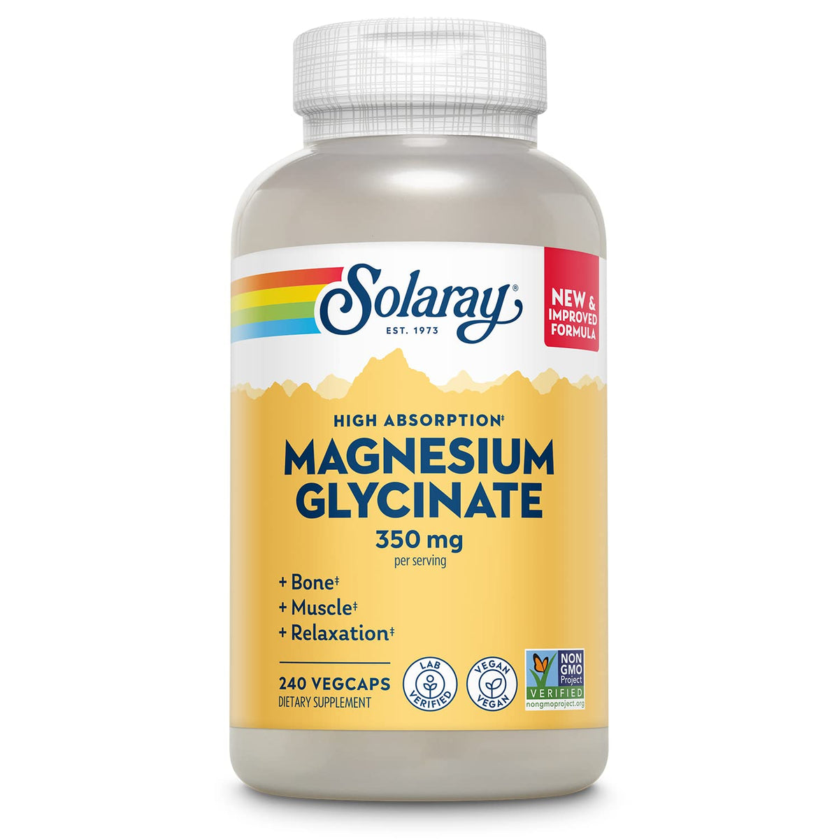 Solaray Magnesium Glycinate bottle with label