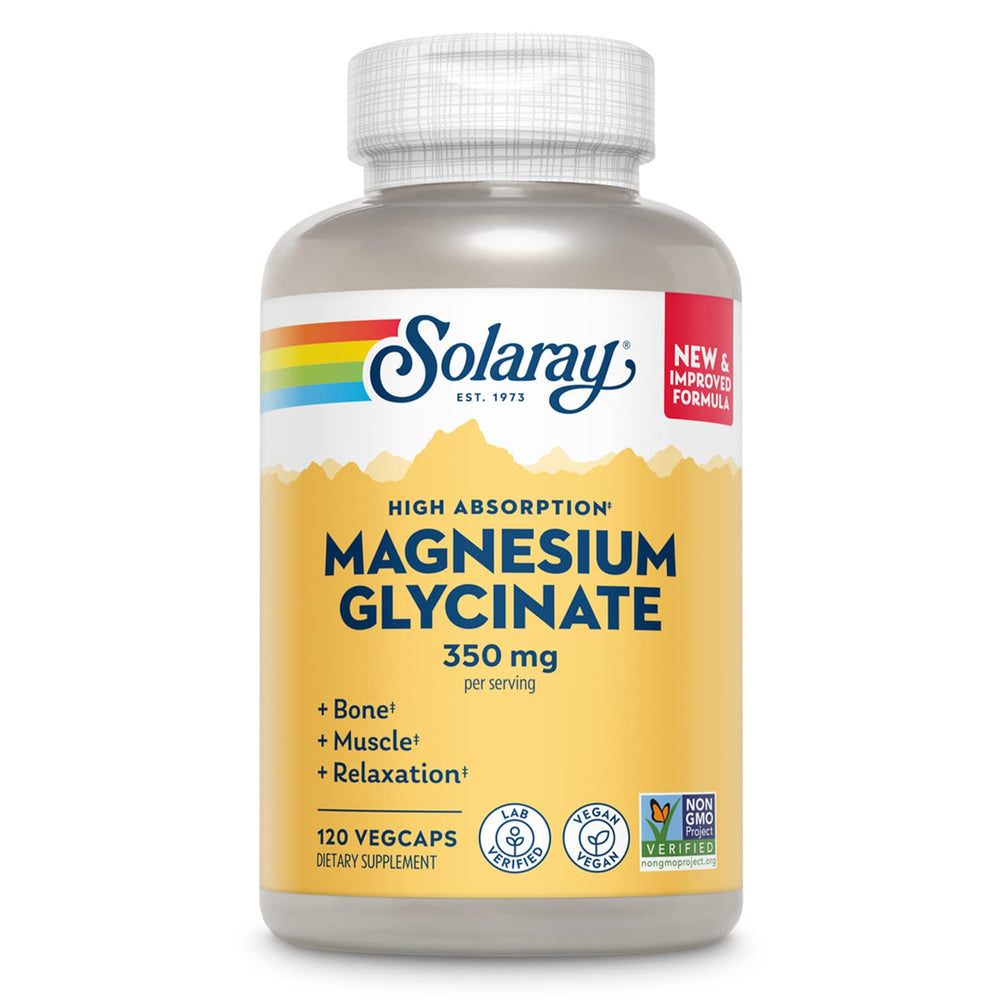 SOLARAY Magnesium Glycinate Capsules bottle label
