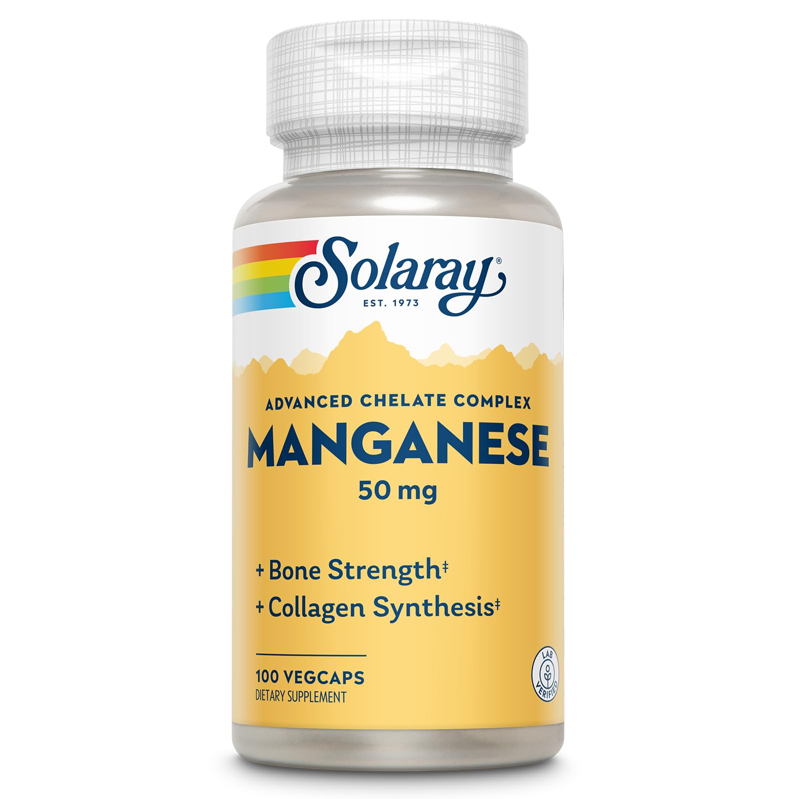 Solaray Manganese 50 mg bottle with 100 servings
