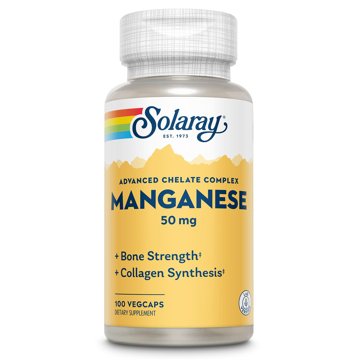 Solaray Manganese 50 mg bottle with 100 servings