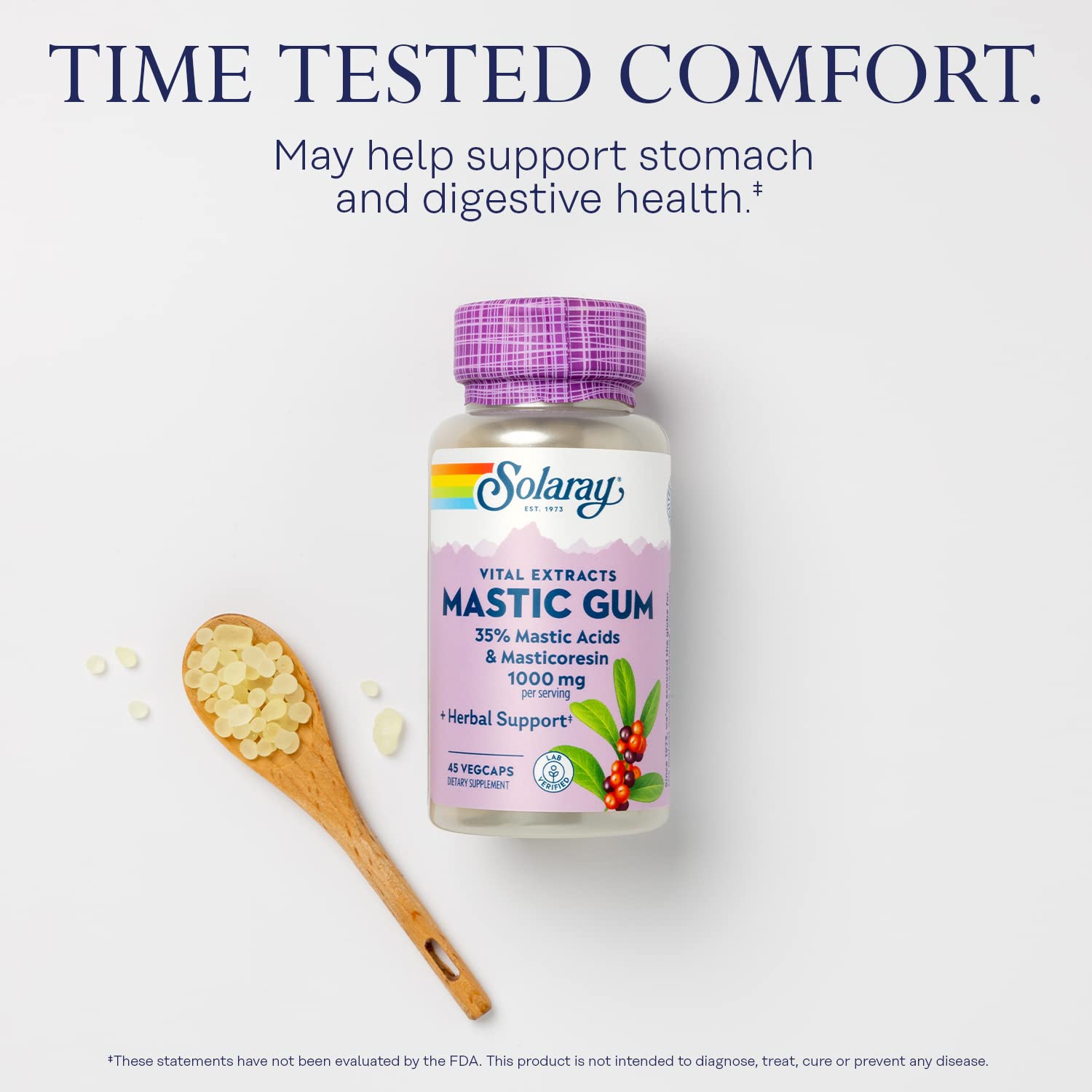 Label detail showing 35 percent mastic acid and masticoresin