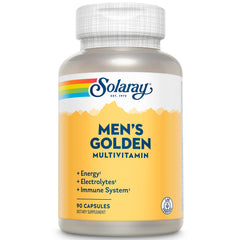 SOLARAY Men's Golden Multi-Vitamin Capsules bottle label – 90-count