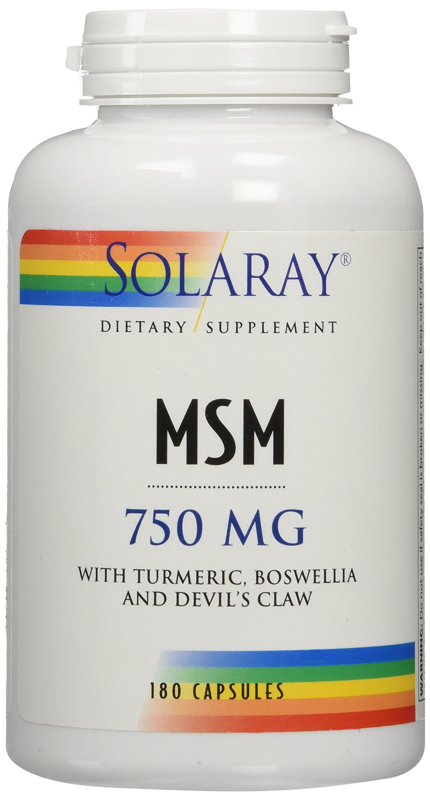 Solaray MSM capsules 750 mg bottle label – image 3