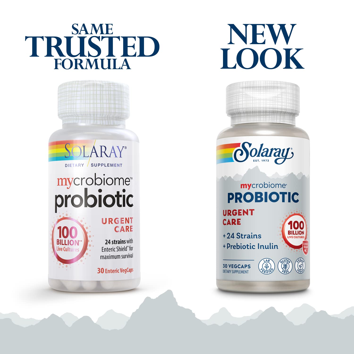 Close-up of SOLARAY Mycrobiome Probiotic Urgent Care capsules