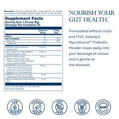 Unflavored prebiotic powder dissolving in a beverage