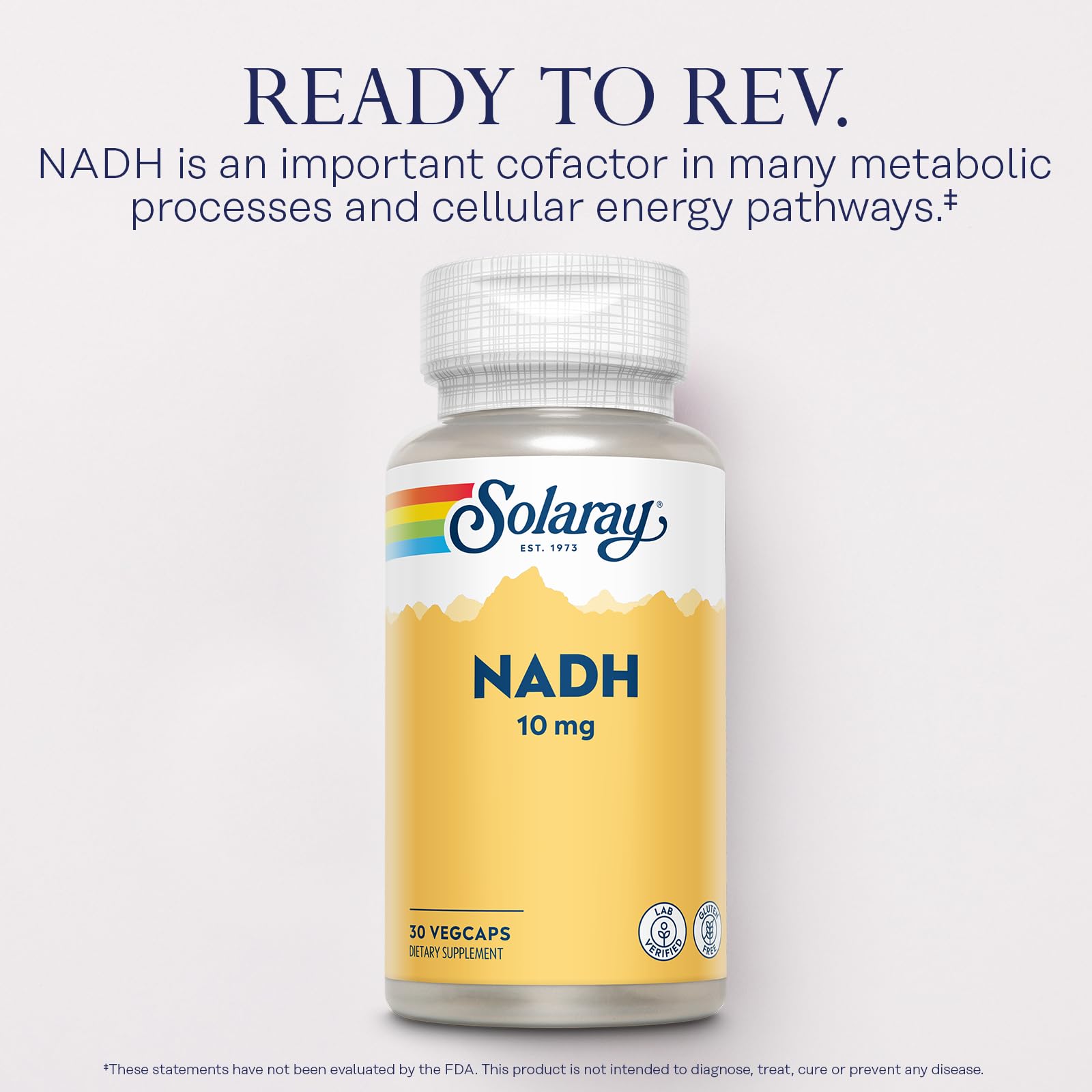 Lab verified SOLARAY NADH label