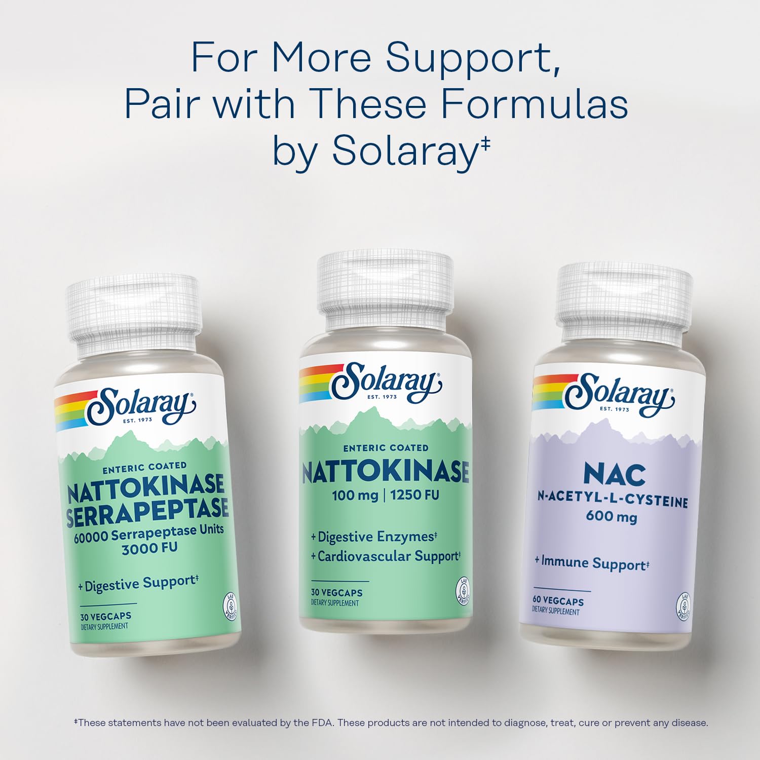 30 vegetarian capsules of SOLARAY nattokinase