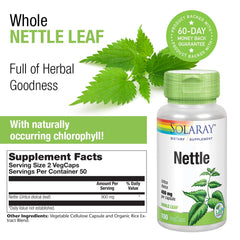 Nettle leaf 900 mg ingredients and supplement facts