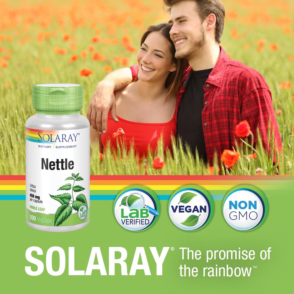 Solaray Nettle Leaf 900 mg packaging and label