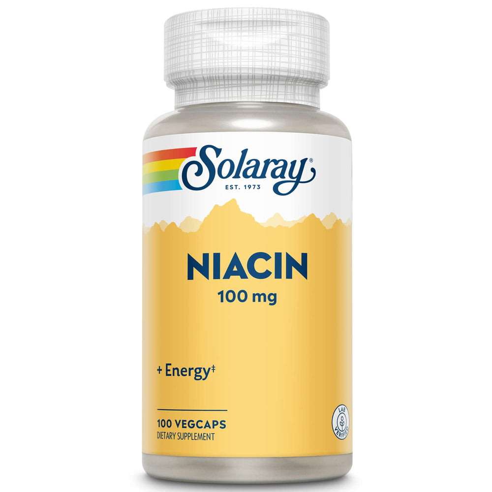 SOLARAY Niacin 100 mg Vitamin B3 bottle label