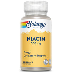 SOLARAY Niacin 500 mg Vitamin B3 bottle front view