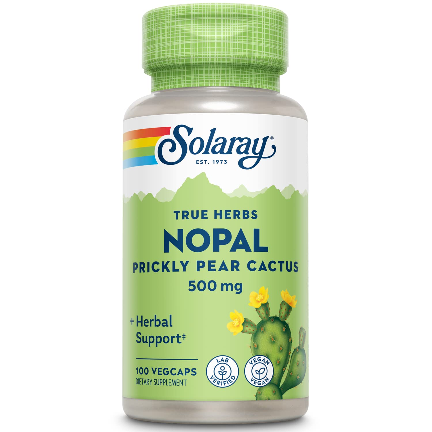 Solaray Nopal Prickly Pear 500 mg bottle front view