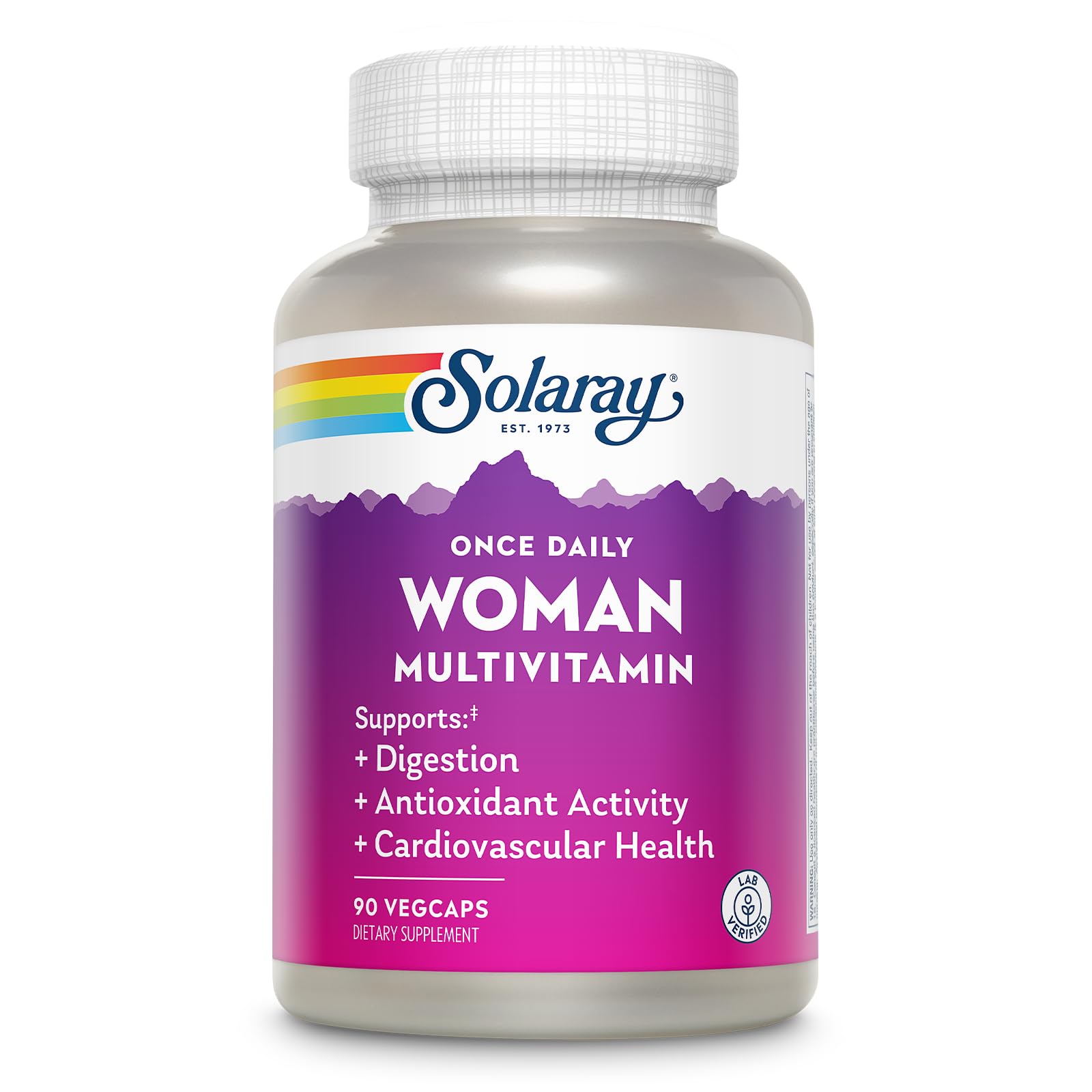 SOLARAY Once Daily Woman Multivitamin bottle with iron - 90 servings (hero image)