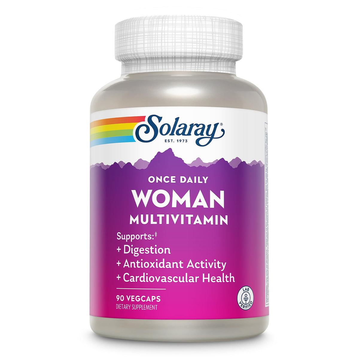 SOLARAY Once Daily Woman Multivitamin bottle with iron - 90 servings (hero image)