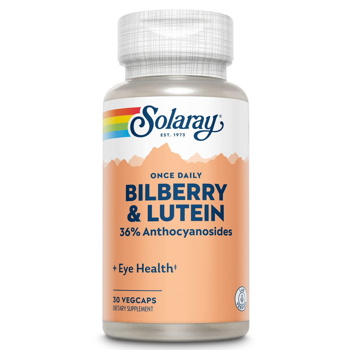 SOLARAY One Daily Bilberry & Lutein supplement bottle front