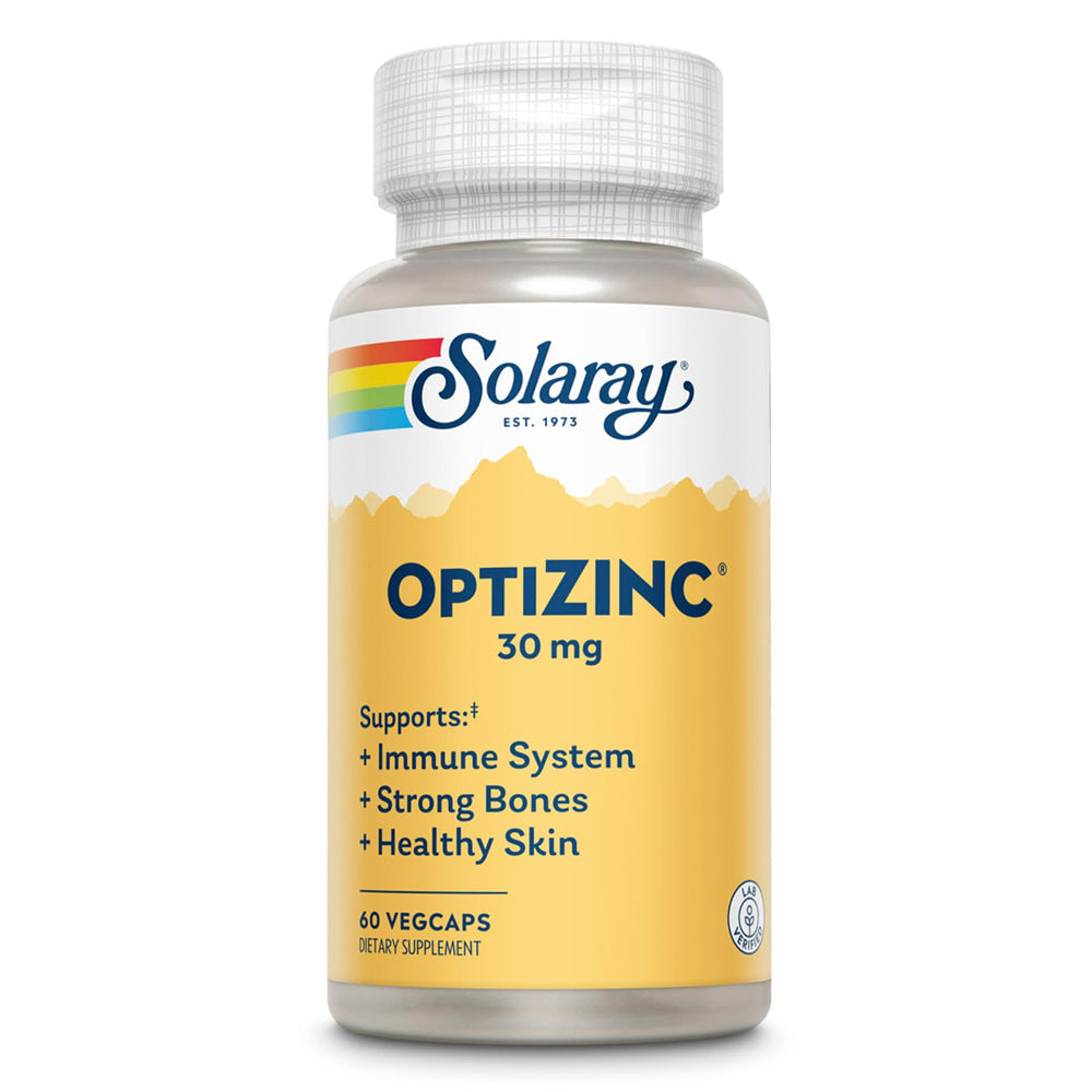 SOLARAY OptiZinc 30mg Immune Support bottle