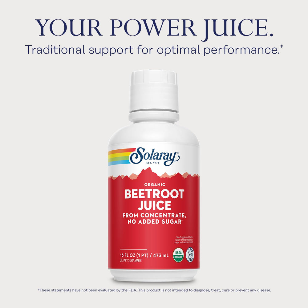 Beetroot juice poured into a glass