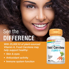 Plant-sourced beta carotene capsules by SOLARAY