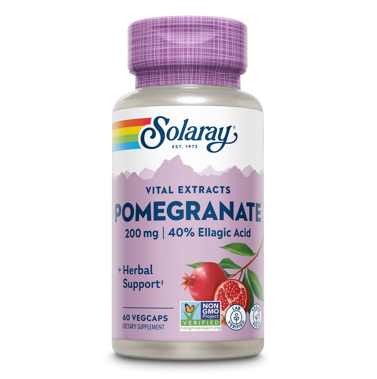 Solaray Pomegranate Extract 200 mg bottle - 60 count