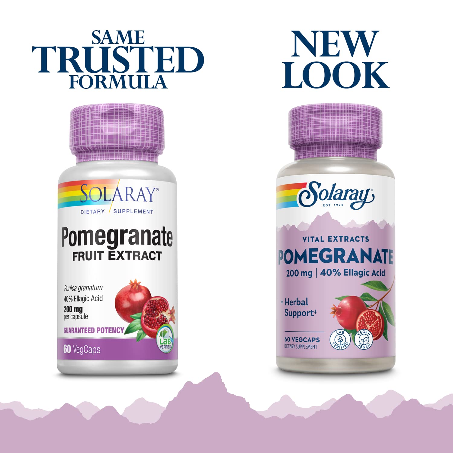 Pomegranate Extract 200 mg supplement from Solaray - front packaging