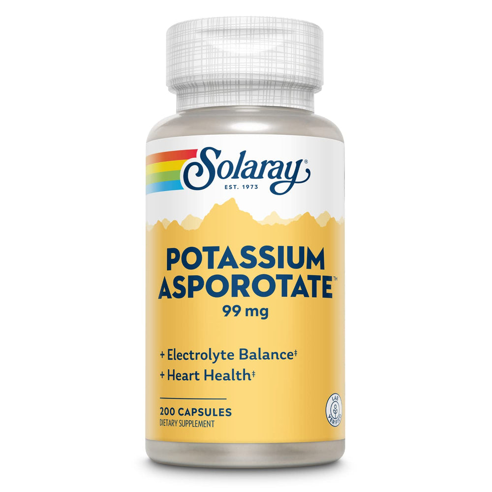 Solaray Potassium Asporotate 99 mg bottle, 200 count
