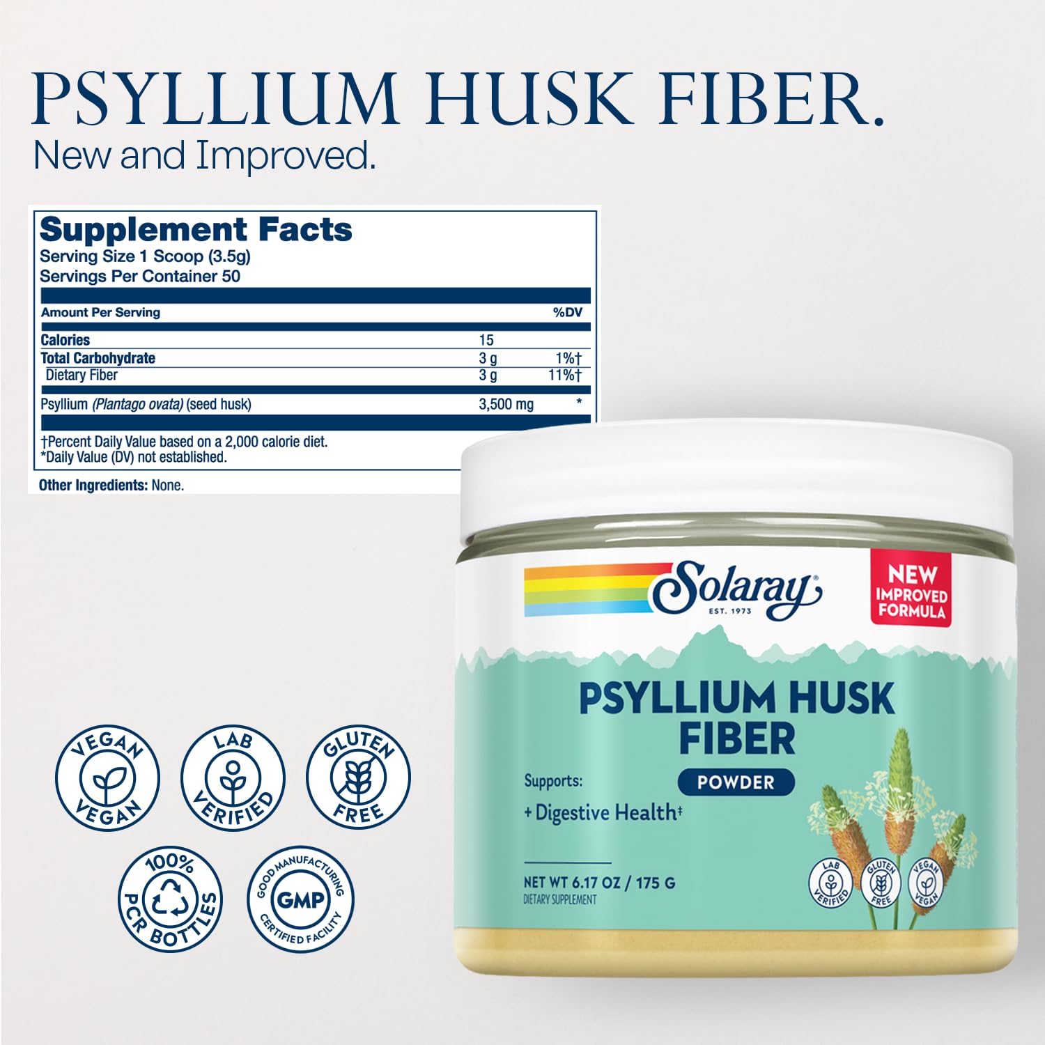 SOLARAY Psyllium Husk Powder label