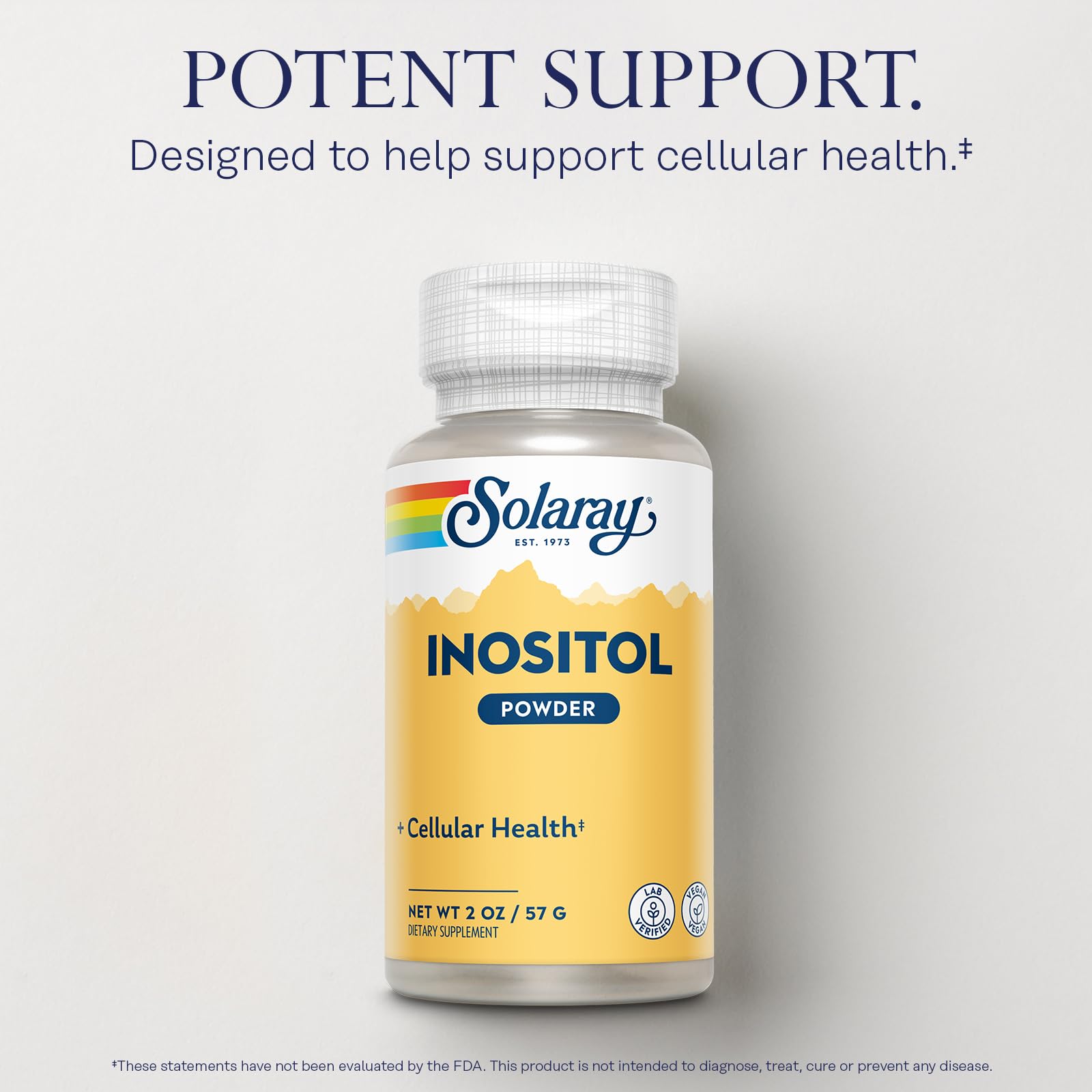 Close-up texture of SOLARAY Inositol powder