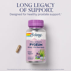 Pygeum Bark Extract information on bottle