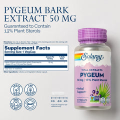 Close-up of Pygeum Bark Extract 50mg capsules