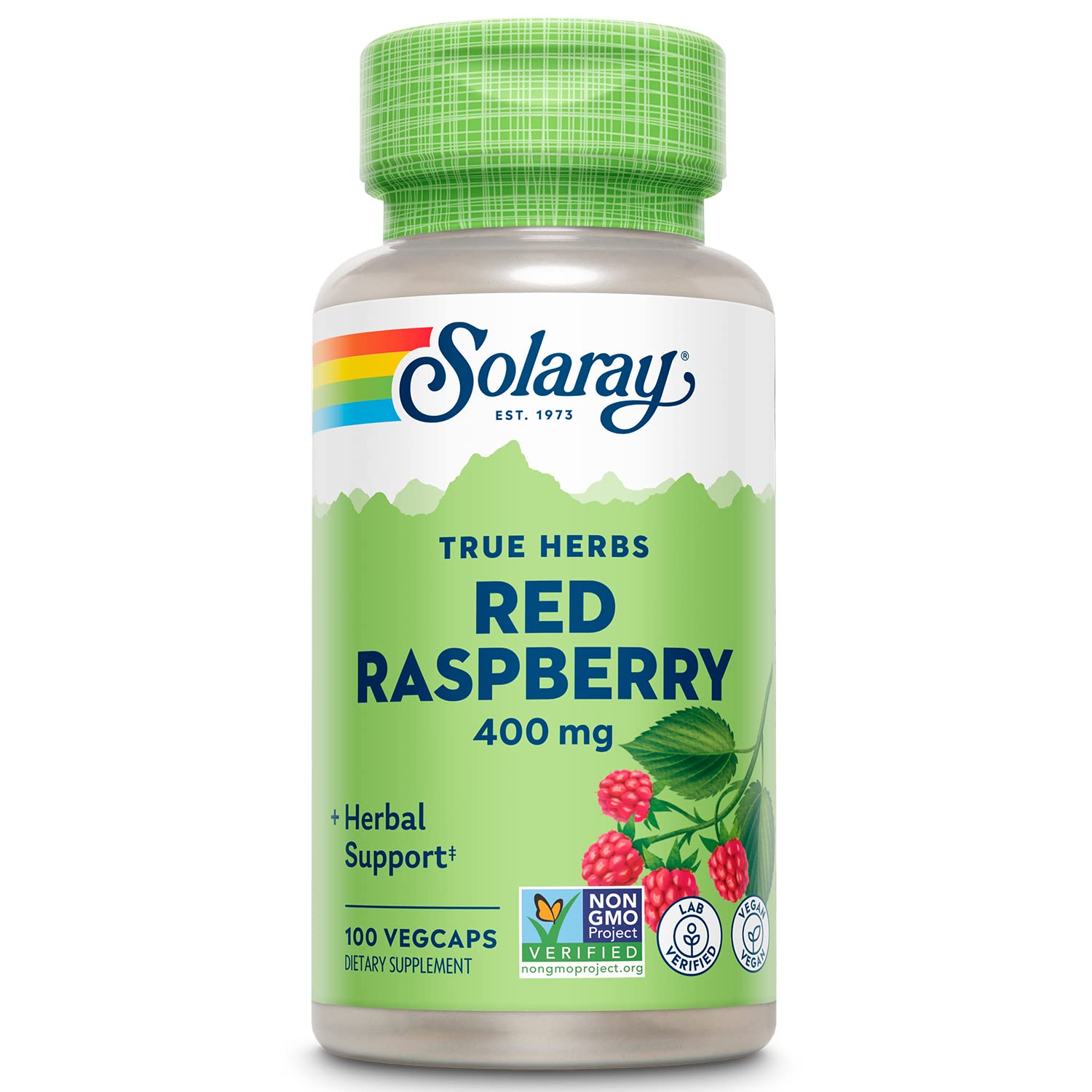 Solaray Red Raspberry Leaves Capsules bottle 400 mg - image 1
