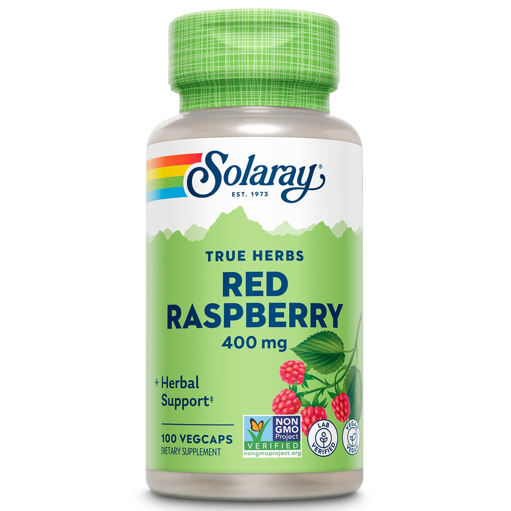 Solaray Red Raspberry Leaves Capsules bottle 400 mg - image 1